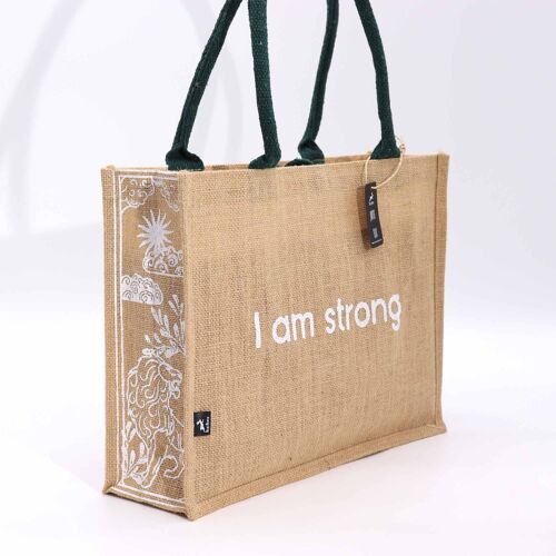 HHJB-01 - Hop Hare Jute Big Bag - I am Strong - Sold in 5x unit/s per outer