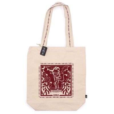 HHTB-07 - Borsa tote Hop Hare - I am Rare - Tela di cotone da 10 once - Venduto in 1x unità per esterno