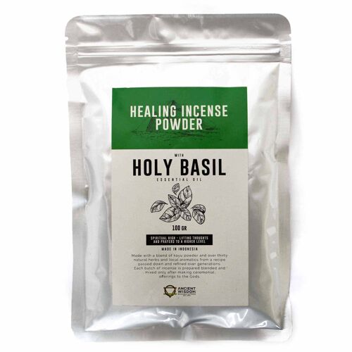 HIP-12 - Healing Incense Powder - Holy Basil 100gm - Sold in 12x unit/s per outer
