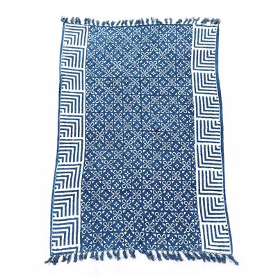 HIT-01 – Handgefertigter Indigo-Überwurf – 170 x 120 cm – Kasba-Fliesen – Verkauft in 1x Einheit/en pro Außenseite