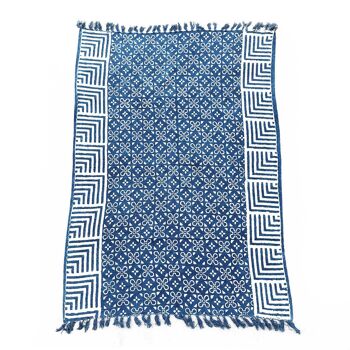 HIT-01 - Plaid Indigo fait main - 170x120cm - Tuiles Kasba - Vendu en 1x unité/s par extérieur 1