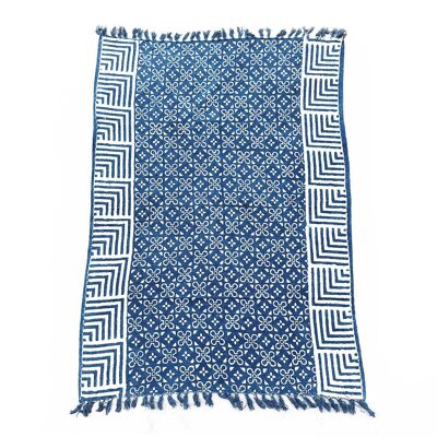 HIT-01 - Coperta Indaco fatta a mano - 170x120 cm - Piastrelle Kasba - Venduto in 1x unità per esterno