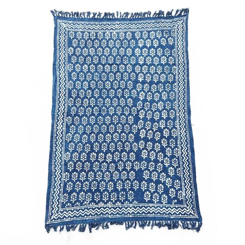 HIT-02 - Handmade Indigo Throw - 170x120cm - Chhota Flower - Sold in 1x unit/s per outer