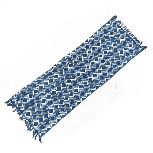 HIT-07 - Handmade Indigo Runner - 170x60cm - Heerak Patern - Sold in 1x unit/s per outer