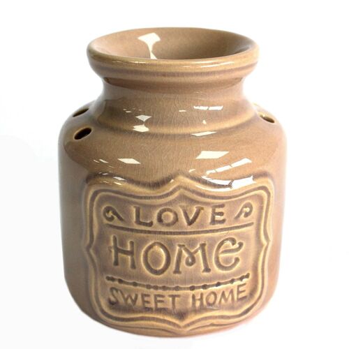 HomeOB-03 - Lrg Home Oil Burner - Grey - Love Home Sweet Home - Sold in 4x unit/s per outer