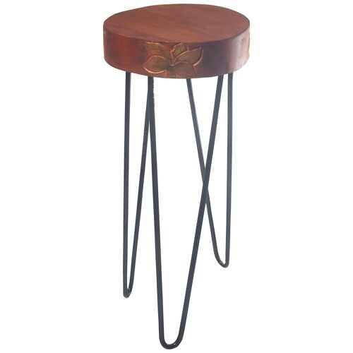 HPS-02 - Albasia Wood Plant Stand - Terracotta & Gold Detail - Sold in 1x unit/s per outer