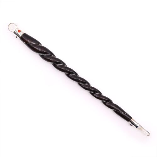 HWand-60 - Extra Large Twisted Wood and Rock Quartz Wand - Sold in 1x unit/s per outer