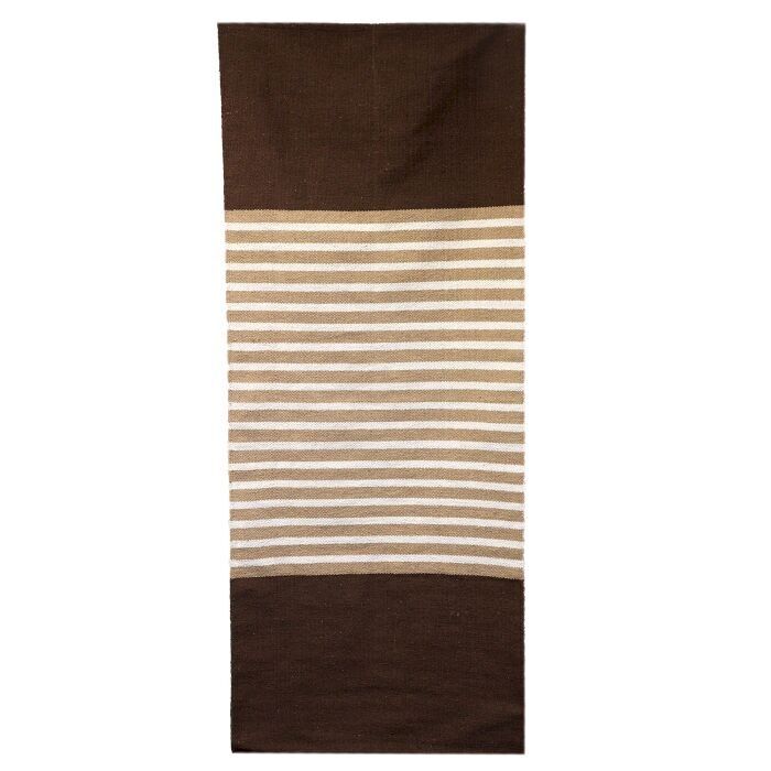 ICR-02 - Indian Cotton Rug - 70x170cm - Dark Brown / Beige - Sold in 1x unit/s per outer
