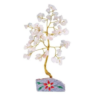 IGemT-05 - Árbol de piedras preciosas de cuarzo rosa - 80 piedras - Vendido en 1x unidad/s por exterior