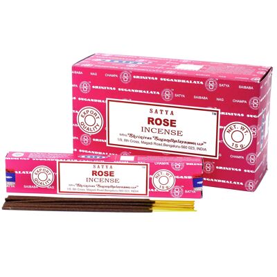 iSatya-09 - Satya Incense 15gm - Rose - Venduto in unità 12x per esterno