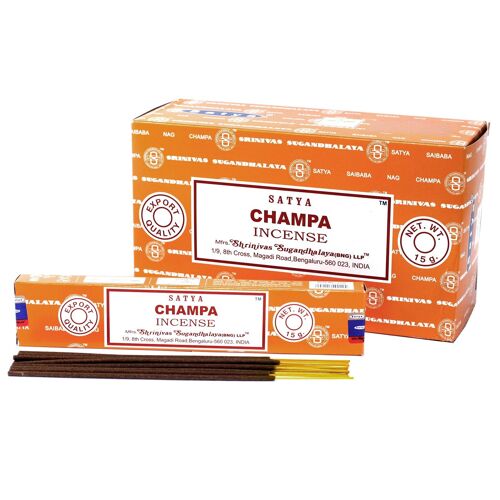 iSatya-12 - Satya Incense 15gm - Champa - Sold in 12x unit/s per outer