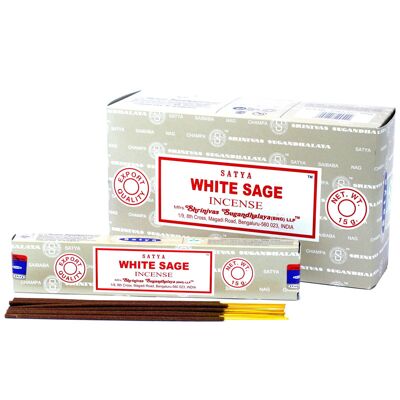 iSatya-25 - Satya Incense 15gm - White Sage - Venduto in unità 12x per esterno