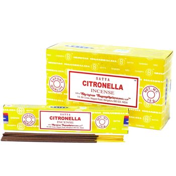 iSatya-32 - Encens Satya 15gm - Citronnelle - Vendu en 12x unité/s par extérieur 1