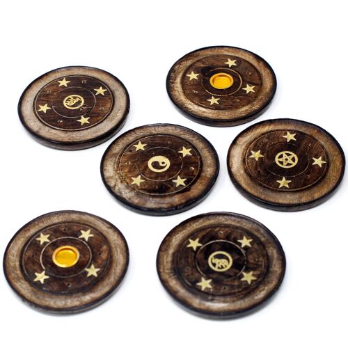 ISH-19M - Mango Wood Disc 10cm (Cone & Incense) - Sold in 6x unit/s per outer