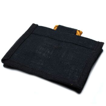 JCGB-08 - Sac cadeau avec fenêtre en pur jute et coton - Deux fenêtres noires - Vendu en 10x unité/s par extérieur 3