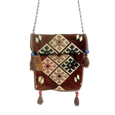 KMBAG-04 - Chocolate Kilim Messenger Festival Bag - Verkauft in 1x Einheit/en pro Außentasche