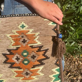 KMBAG-03 - Sac Beige Kilim Messenger Festival - Vendu en 1x unité/s par extérieur 3