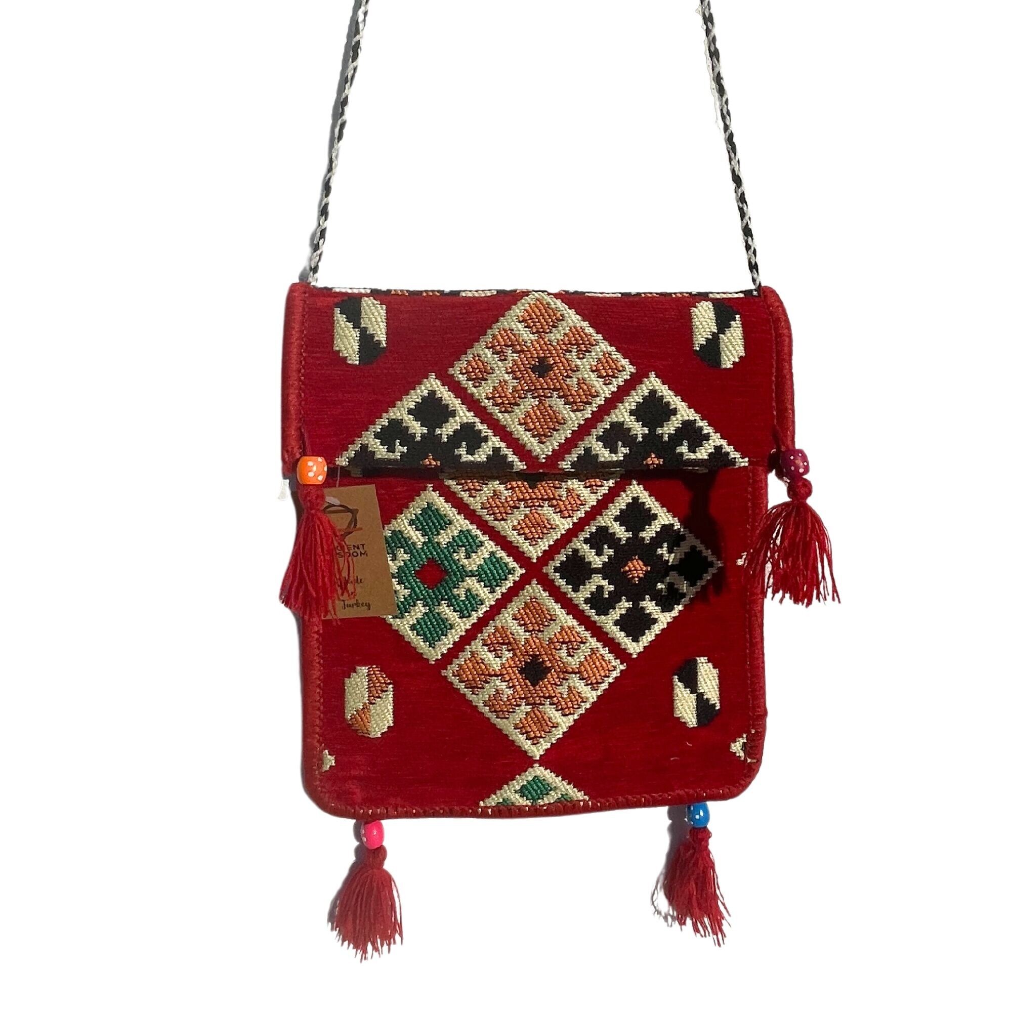 KMBAG-07 - Borsa da festival Red Kilim Messenger - Venduto in 1x unità per esterno