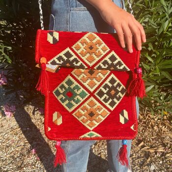 KMBAG-07 - Sac de festival Red Kilim Messenger - Vendu en 1x unité/s par extérieur 2