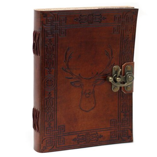 LBN-03 - Leather Stag Notebook  (20x15 cm) - Sold in 1x unit/s per outer