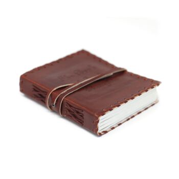 LBN-07 - Livre de pensées en cuir avec carnet enroulé (15x10cm) - Vendu en 1x unité/s par extérieur 2
