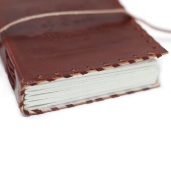 LBN-07 - Livre de pensées en cuir avec carnet enroulé (15x10cm) - Vendu en 1x unité/s par extérieur 3