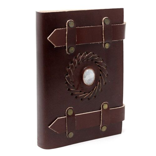 LBN-16 - Leather Moonstone with Belts Notebook 15x10 cm - Sold in 1x unit/s per outer