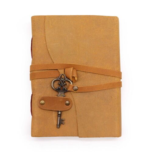 LBN-30 - Oiled Tan Leather & Key - 200 pages - 13x18cm - Sold in 1x unit/s per outer