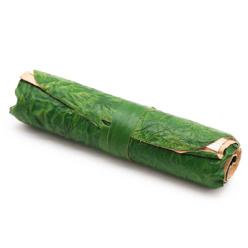 LBN-32 - Rolled Leather Travel Notebook - 96 pages - Green  21x15cm - Sold in 1x unit/s per outer