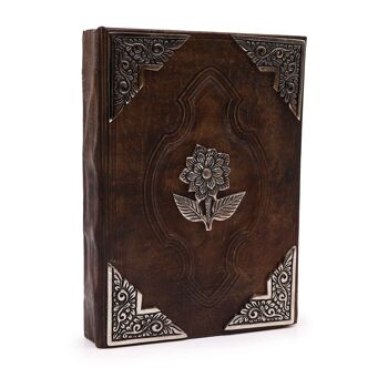 LBN-36 - Hefty Brown Tan Book - Zinc Rose Decor - 200 pages à bords pontés - 26x18cm - Vendu en 1x unité/s par extérieur 1