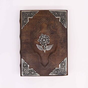 LBN-36 - Hefty Brown Tan Book - Zinc Rose Decor - 200 pages à bords pontés - 26x18cm - Vendu en 1x unité/s par extérieur 2