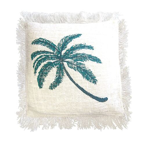 LinC-05 - Linen Cushion Covering 60x60cm Palm Tree with Fringe - Sold in 4x unit/s per outer