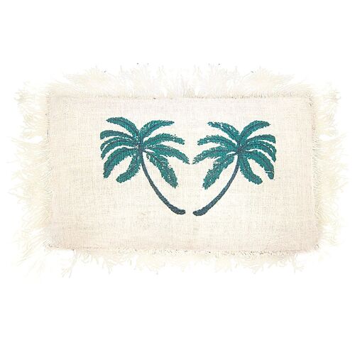 LinC-06 - Linen Cushion Covering 30x50cm Palm Tree with Fringe - Sold in 4x unit/s per outer