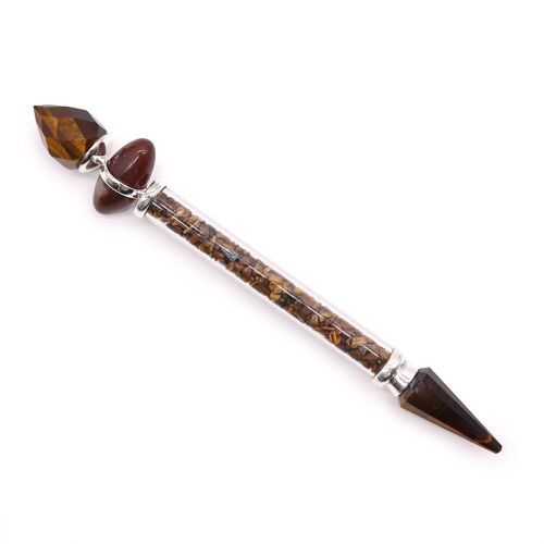 LingW-02 - Shiva Lingam Magic Wand - Tiger Eye - Confidence - Sold in 1x unit/s per outer