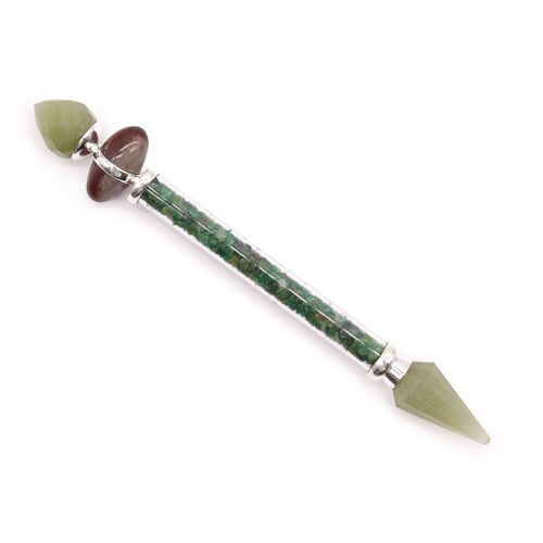 LingW-06 - Shiva Lingam Magic Wand - Green Aventurine - Happiness - Sold in 1x unit/s per outer