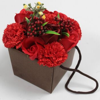 LSF-01 - Bouquet de fleurs de savon - Rose rouge et œillet - Vendu en 1x unité/s par extérieur 2
