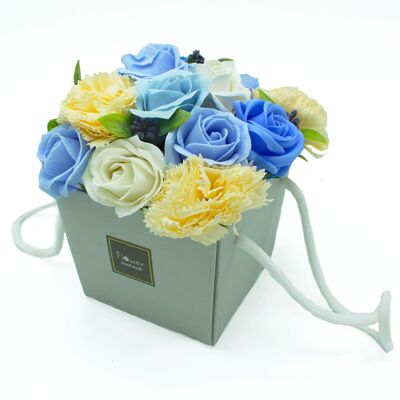 LSF-05 - Bouquet di fiori di sapone - Matrimonio blu - Venduto in 1x unità per esterno