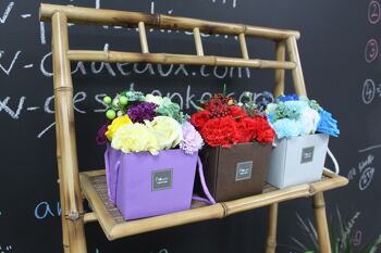 LSF-03 - Bouquet de fleurs de savon - Rose lavande et œillet - Vendu en 1x unité/s par extérieur 3