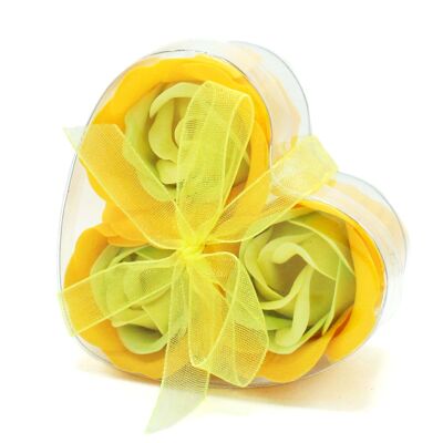 LSF-15 - Set de 3 Cajas Corazón Flor de Jabón - Rosas Primaverales - Se venden en 6x unidad/es por exterior