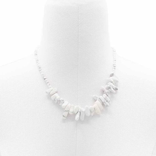 LSNK-07 - Longstone Gem Necklace - White Jasper - Sold in 1x unit/s per outer