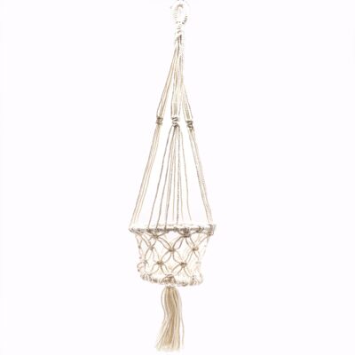 MacP-01 - Macrame Pot Holder - Single Small Pot - Vendido en 1x unidad/es por exterior