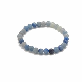 ManB-03 - Bracelet de manifestation de pierres précieuses - Agate dentelle bleue - Indépendance - Vendu en 4x unité/s par extérieur 2