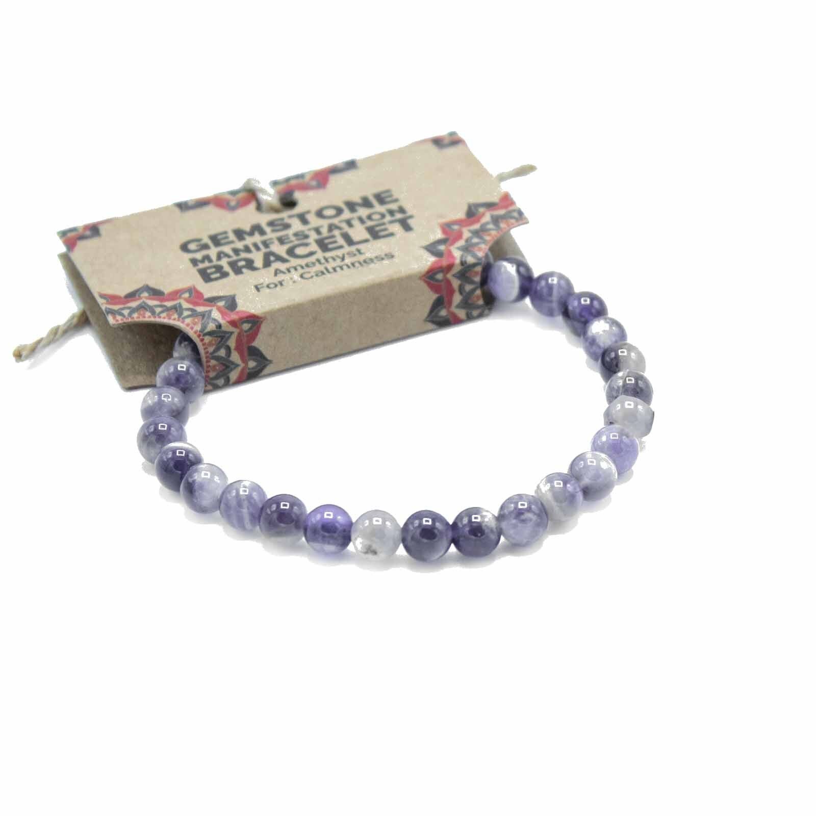 ManB-04 - Gemstone Manifestation Bracelet - Amethyst - Calmness - Sold in 4x unit/s per outer