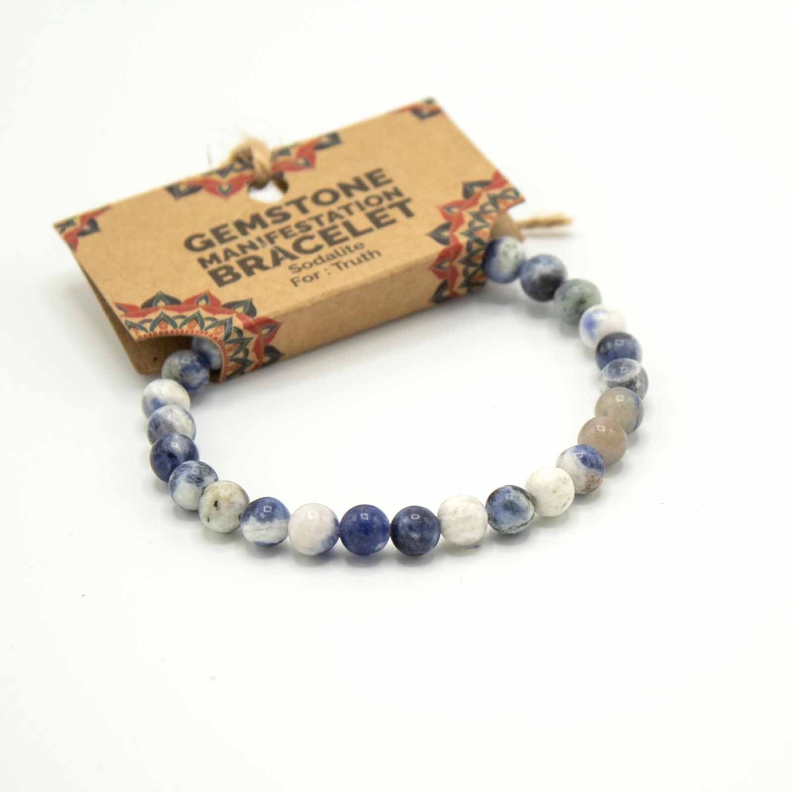 ManB-11 - Bracciale Manifestazione di pietre preziose - Sodalite - Verità - Venduto in 4 unità/i per esterno