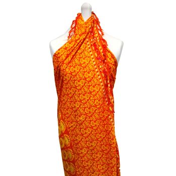 MANT-06 - Sarongs Mandala Orange Lime - Vendu en 2x unité/s par extérieur 1