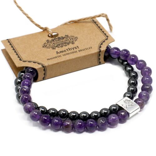 MGBS-01 - Magnetic Gemstone Bracelet - Amethyst - Sold in 3x unit/s per outer