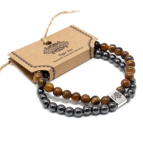 MGBS-04 - Magnetic Gemstone Bracelet - Tiger Eye - Sold in 3x unit/s per outer