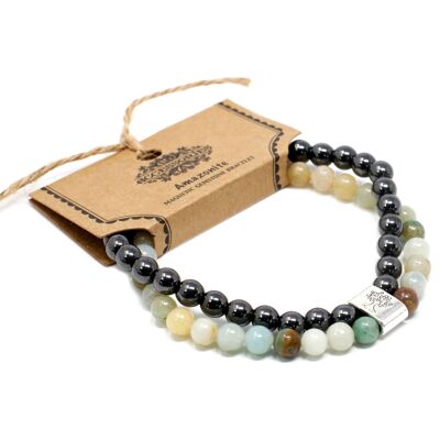 MGBS-07 - Bracelet de pierres précieuses magnétiques - Amazonite - Vendu en 3x unité/s par extérieur