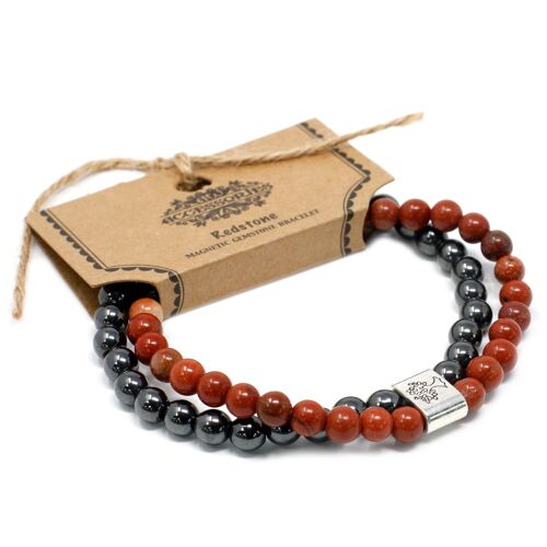 MGBS-10 - Magnetic Gemstone Bracelet - Red Stone - Sold in 3x unit/s per outer