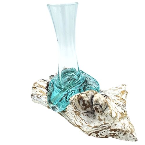 MGW-17 - Molten Glass on Whitewash Wood - Medium Vase - Sold in 4x unit/s per outer